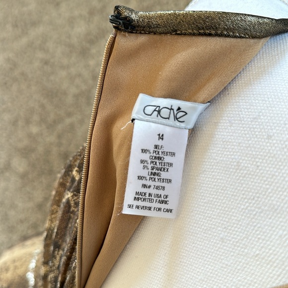 NWOT Cache Snake Print Sequin Halter Dress size 14 - Picture 4 of 4